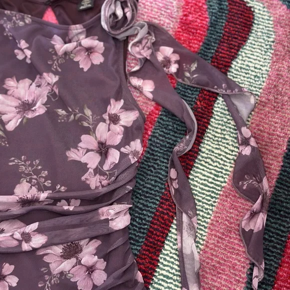 Urban Outfitters Floral Purple Sleeveless Dress - Picture 4 of 6